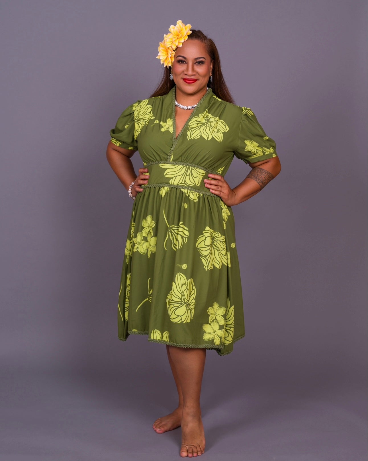 Mao collar dress